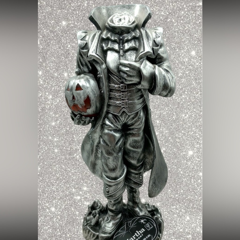 Martha Stewart Halloween Silver Headless Horseman LED Light up Decor new